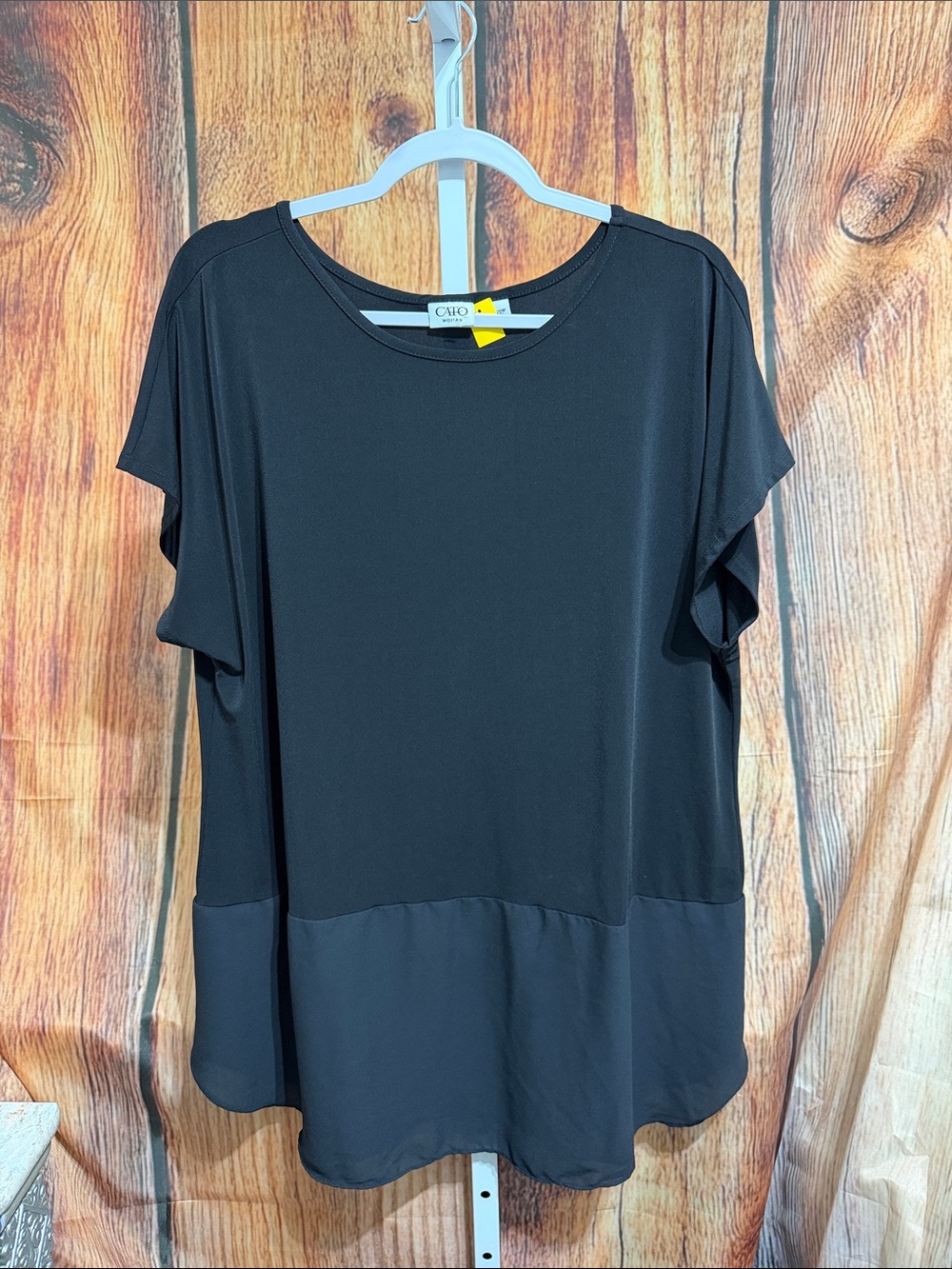 Cato Woman Black Chiffon Trimmed Blouse Size 18/20